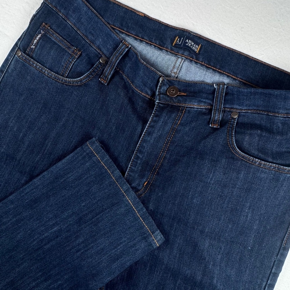 Armani Jeans Straight Leg Jeans Mens 36 Dark Wash Indigo Cotton E-5148 Luxury